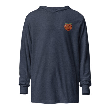 Hooded long-sleeve tee (embroidered peach)
